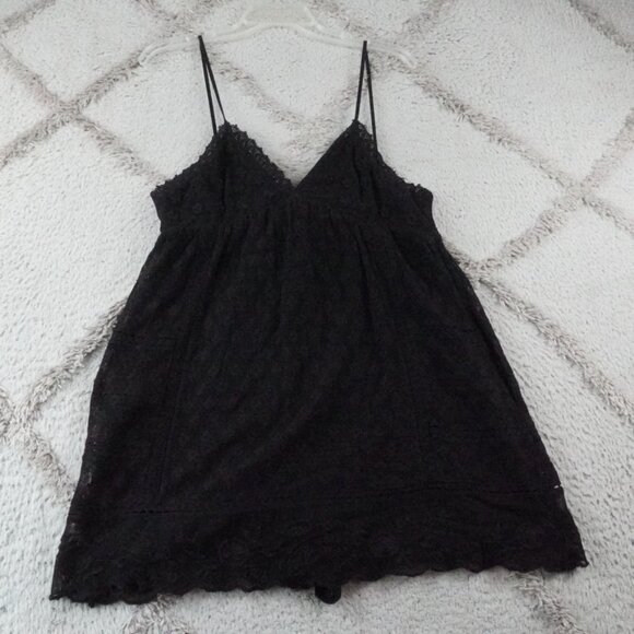 Zara Dresses & Skirts - Zara Strappy Embroidered Mini Dress Womens Small Black Floral Black W/ Pockets
